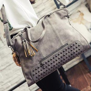 Grey Studded handbag